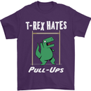 T-Rex Hates Pull Ups Gym Funny Dinosaurs Mens T-Shirt Cotton Gildan Purple