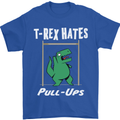 T-Rex Hates Pull Ups Gym Funny Dinosaurs Mens T-Shirt Cotton Gildan Royal Blue