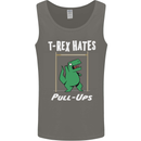 T-Rex Hates Pull Ups Gym Funny Dinosaurs Mens Vest Tank Top Charcoal