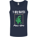 T-Rex Hates Pull Ups Gym Funny Dinosaurs Mens Vest Tank Top Navy Blue