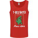 T-Rex Hates Pull Ups Gym Funny Dinosaurs Mens Vest Tank Top Red