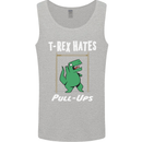 T-Rex Hates Pull Ups Gym Funny Dinosaurs Mens Vest Tank Top Sports Grey