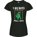 T-Rex Hates Pull Ups Gym Funny Dinosaurs Womens Petite Cut T-Shirt Black