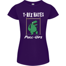 T-Rex Hates Pull Ups Gym Funny Dinosaurs Womens Petite Cut T-Shirt Purple