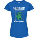 T-Rex Hates Pull Ups Gym Funny Dinosaurs Womens Petite Cut T-Shirt Royal Blue