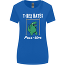 T-Rex Hates Pull Ups Gym Funny Dinosaurs Womens Wider Cut T-Shirt Royal Blue