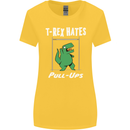 T-Rex Hates Pull Ups Gym Funny Dinosaurs Womens Wider Cut T-Shirt Yellow