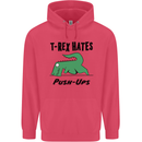 T-Rex Hates Push Ups Funny Gym Dinosaurs Childrens Kids Hoodie Heliconia