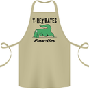 T-Rex Hates Push Ups Funny Gym Dinosaurs Cotton Apron 100% Organic Khaki
