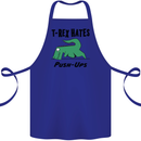 T-Rex Hates Push Ups Funny Gym Dinosaurs Cotton Apron 100% Organic Royal Blue