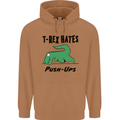 T-Rex Hates Push Ups Funny Gym Dinosaurs Mens 80% Cotton Hoodie Caramel Latte