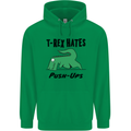 T-Rex Hates Push Ups Funny Gym Dinosaurs Mens 80% Cotton Hoodie Irish Green
