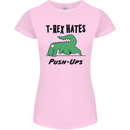 T-Rex Hates Push Ups Funny Gym Dinosaurs Womens Petite Cut T-Shirt Light Pink