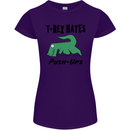 T-Rex Hates Push Ups Funny Gym Dinosaurs Womens Petite Cut T-Shirt Purple