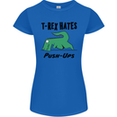 T-Rex Hates Push Ups Funny Gym Dinosaurs Womens Petite Cut T-Shirt Royal Blue