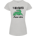 T-Rex Hates Push Ups Funny Gym Dinosaurs Womens Petite Cut T-Shirt Sports Grey