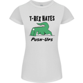 T-Rex Hates Push Ups Funny Gym Dinosaurs Womens Petite Cut T-Shirt White