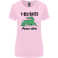 T-Rex Hates Push Ups Funny Gym Dinosaurs Womens Wider Cut T-Shirt Light Pink