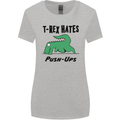 T-Rex Hates Push Ups Funny Gym Dinosaurs Womens Wider Cut T-Shirt Sports Grey
