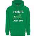 T-Rex Hates Push Ups Gym Funny Dinosaurs Childrens Kids Hoodie Irish Green