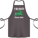 T-Rex Hates Push Ups Gym Funny Dinosaurs Cotton Apron 100% Organic Dark Grey