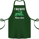 T-Rex Hates Push Ups Gym Funny Dinosaurs Cotton Apron 100% Organic Forest Green
