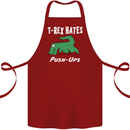T-Rex Hates Push Ups Gym Funny Dinosaurs Cotton Apron 100% Organic Maroon