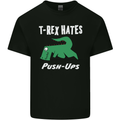 T-Rex Hates Push Ups Gym Funny Dinosaurs Kids T-Shirt Childrens Black