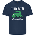 T-Rex Hates Push Ups Gym Funny Dinosaurs Kids T-Shirt Childrens Navy Blue