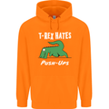 T-Rex Hates Push Ups Gym Funny Dinosaurs Mens 80% Cotton Hoodie Orange