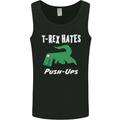T-Rex Hates Push Ups Gym Funny Dinosaurs Mens Vest Tank Top Black
