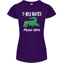 T-Rex Hates Push Ups Gym Funny Dinosaurs Womens Petite Cut T-Shirt Purple