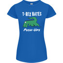 T-Rex Hates Push Ups Gym Funny Dinosaurs Womens Petite Cut T-Shirt Royal Blue