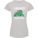 T-Rex Hates Push Ups Gym Funny Dinosaurs Womens Petite Cut T-Shirt Sports Grey