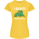 T-Rex Hates Push Ups Gym Funny Dinosaurs Womens Petite Cut T-Shirt Yellow