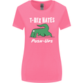 T-Rex Hates Push Ups Gym Funny Dinosaurs Womens Wider Cut T-Shirt Azalea