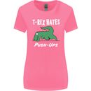 T-Rex Hates Push Ups Gym Funny Dinosaurs Womens Wider Cut T-Shirt Azalea