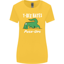 T-Rex Hates Push Ups Gym Funny Dinosaurs Womens Wider Cut T-Shirt Yellow