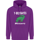 T-Rex Hates Weights Funny Gym Training Top Childrens Kids Hoodie Purple