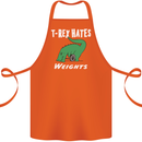 T-Rex Hates Weights Funny Gym Training Top Cotton Apron 100% Organic Orange