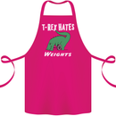 T-Rex Hates Weights Funny Gym Training Top Cotton Apron 100% Organic Pink