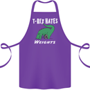 T-Rex Hates Weights Funny Gym Training Top Cotton Apron 100% Organic Purple