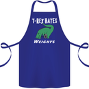 T-Rex Hates Weights Funny Gym Training Top Cotton Apron 100% Organic Royal Blue