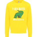 T-Rex Hates Weights Funny Gym Training Top Kids Sweatshirt Jumper Yellow