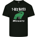 T-Rex Hates Weights Funny Gym Training Top Kids T-Shirt Childrens Black