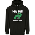 T-Rex Hates Weights Funny Gym Training Top Mens 80% Cotton Hoodie Black