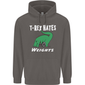 T-Rex Hates Weights Funny Gym Training Top Mens 80% Cotton Hoodie Charcoal
