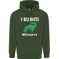 T-Rex Hates Weights Funny Gym Training Top Mens 80% Cotton Hoodie Forest Green