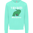 T-Rex Hates Weights Funny Gym Training Top Mens Sweatshirt Jumper Peppermint