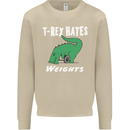 T-Rex Hates Weights Funny Gym Training Top Mens Sweatshirt Jumper Sand